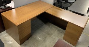 Oak L-Shape Desk